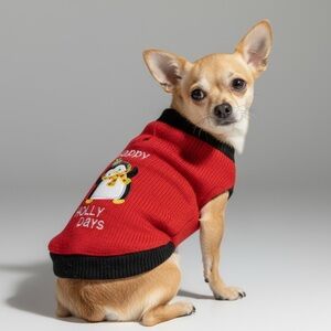 Penguin Knit Holiday Dog Sweater